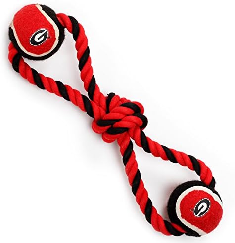 Pet Goods Manufacturing Georgia Bulldogs Double Ball with Dog Toy Rope