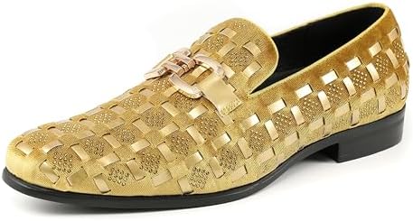 FQEQNQG Men\'s Yellow Velvet Loafers Penny Slip On Smoking Luxury Wedding Shoes Amazon.com | Men main image 4