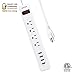 Bestten 4 Outlet Surge Protector with 4 USB Ports (4.2A), 6-foot Heavy Duty Cord