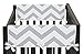 Gray and White Chevron Zig Zag Teething Protector Cover Wrap Baby boy girl Crib Side Rail Guards - Set of 2