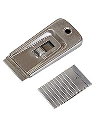 ehdis Window Film raspador Herramienta Retráctil Inoxidable Cuchilla de afeitar de registro con 10 cuchillas para quitar, pintura, calcomanías, calcomanía y más