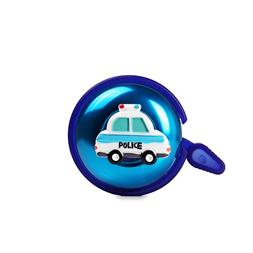 Mini-Factory Bike Bell for Kid Boys, Bicycle Handlebar Cute Police Car Pattern Children’s Bike Safe Cycling Ring Horn – Police Car