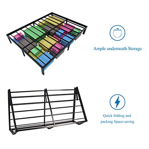HOMUS 14 Inches Steel Slat Platform Bed Frame/Heavy Duty and Easy Assembly Mattress Foundation/Noise-Free Box Spring Replacement (Full, 6000H Reinforced Bed Frame)