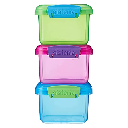 Sistema 3Piece Food Storage Containers with Lids for Lunch, Meal Prep