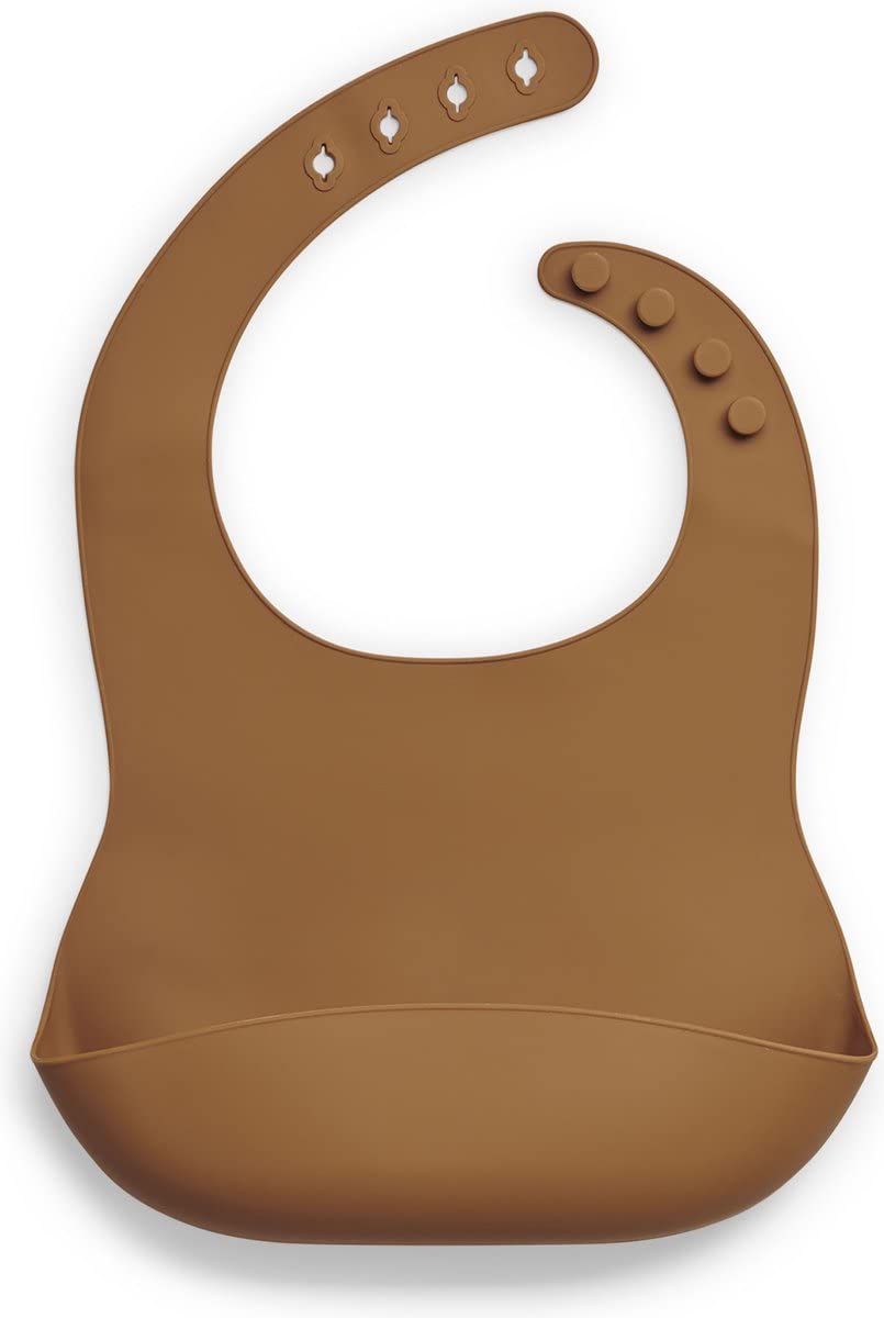 Jollein Unisex Baby Silicone Caramel Brown Waterproof Bib, Brown, One Size