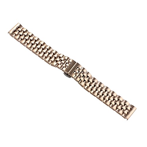 22mm Men's Jubilee Style Rose Gold Metal Watch Bands Straps Replacements 316L Stainless Steel Straight End