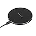Antye Wireless Charger - Ultra Slim Aluminum Wireless Charging Pad Stand with Anti-Slip Rubber Base for iPhone X 8 8 Plus, Samsung Galaxy S9 S8 Plus Note 8 S6 S7 Edge and Qi-Enabled Device (Black)