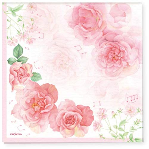 Frontia Paper Napkins Rose Flowar Floral Design Cocktail Beverage Lunch Dinner Party 3-Ply 2 Pack of 10 Count 13"x13" Japan Import
