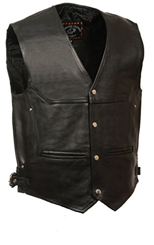 Milwaukee Men's Deep Pocket Leather Vest (Black, Medium)
