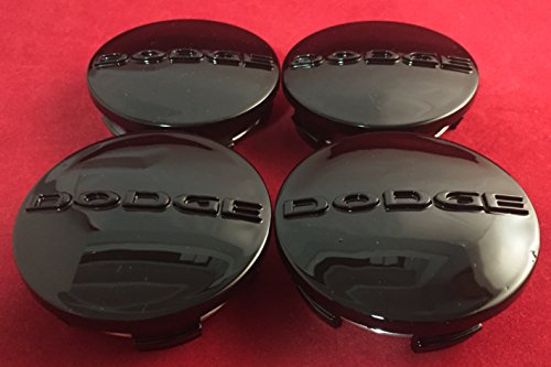 BLACK COLOR: WHEEL CENTER CAPS CAP DODGE OEM RETROFIT KIT OF 4 MOPAR