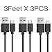 Micro USB Cable,[3ft3Packs]by Ailun,High Speed 2.0 A Male to Micro B Sync & Charging Cable,with 56k Ohm Pull-up Resistor,for Smartphone&Tablets,for Bluetooth headphones/headset [Black]