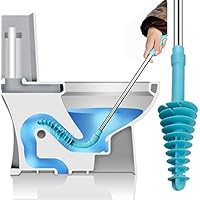 Gorgenius Toilet Plunger RV Auger Toilet Dredge Toilet Clog Unclogger, Toilet Snake Bathroom Patented Siphon-Type Stainless Steel Handle with Wall Hook