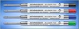 Schneider Slider 755 Blue Medium Ballpoint Refills ViscoGlide Ink System-Parker Style - 2/pk