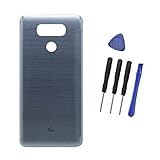 Draxlgon Platinum Really Glass Battery Door Cover Back Case Replacement for LG G6 H870 H871 H872 LS993 VS998 All Carriers (Gray)