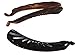 Parcelona French Flare Set of 2 Shell Brown N Black Celluloid Ponytail Holder Banana Hair Clips