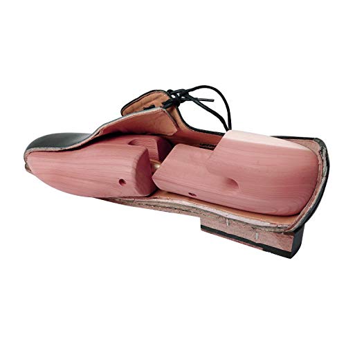 Cedar Shoe Tree For Men - Made Of 100% Natural US Red Cedar Single Tube Adjustable Shoe Tree For Men Or Women (2 Pairs Single tube Large US Size 10-11)