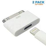 SPYSEE 30 Pin Male Adapter to 8 Pin Female Connector Charge & Sync Converter | White - 2 Pack