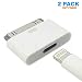 SPYSEE 30 Pin Male Adapter to 8 Pin Female Connector Charge & Sync Converter | White - 2 Pack