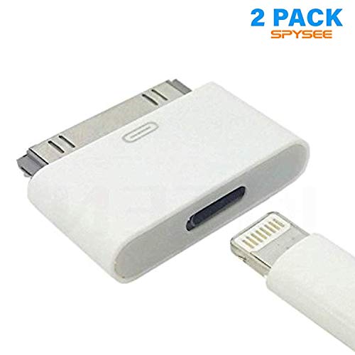 SPYSEE 30 Pin Male Adapter to 8 Pin Female Connector Charge & Sync Converter | White - 2 Pack