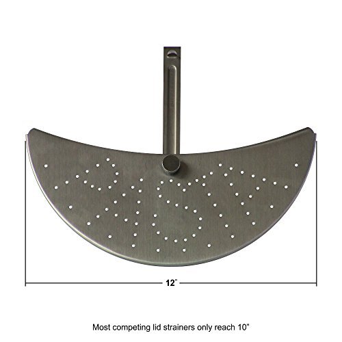 Universal Strainer Colander for Spaghetti Pot Pasta Pot Strainer Lid Great for Rice Noodles Vegetables Bowls Pans small or Large 5" to 12" Stainless Steel that goes on Top of Pots and Pans