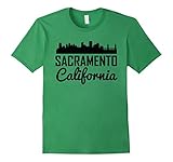 Mens Sacramento California Skyline T-Shirt Large Grass