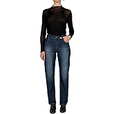 HUE Womens Mid-Rise Straight Leg Jeans