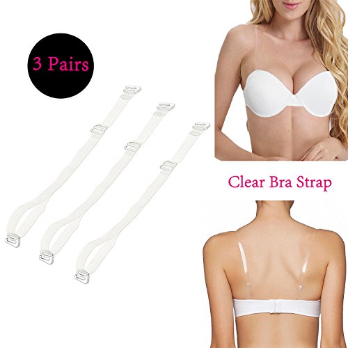Buy Admireme Clear Bra Strap 3 Pairs Adjustable Transparent bra Straps Shoulder Straps Online at
