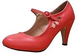 Cambridge Select Women's Round Toe Mid Heel Mary Jane Dress Pump