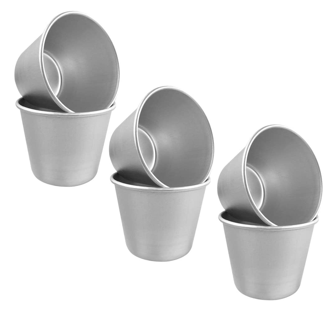 KAIAIWLUO Pudding Moulds,6 PCS Egg Tart Mold Nonstick Panna Cotta Mould Aluminum Baking Cups Mini Cupcake Mould Muffin Tin Dariole Moulds for Making Sweet and Savoury Treats