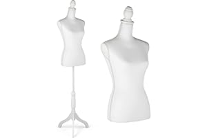 DRDINGRUI Dress Form with Stand, Pinnable Female Mannequin Body with Adjustable Height for Sewing and Display