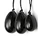 Massage Stone,Charminer Drilled Black Obsidian Body Massage Stone 3Pcs Set Gemstones Exercise Yoni Egg To Muscles Kegel Exercise