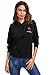 Floerns Women's Drop Shoulder Embroidery Long Sleeve Hooded Sweatshirt