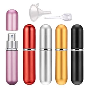 Perfume-Atomiser-Bottles-Scoolr-5-Pieces-Perfume-Atomisers-Refillable-Perfume-Atomizer-Mini-Perfume-Bottles-Travel-Fragrance-Empty-Spray-Bottle-with-Funnel-Pipette-Pink-Flannelette-Bag-6ml Perfume Atomiser Bottles, Scoolr 5 Pieces Perfume Atomisers Refillable Perfume Atomizer Mini Perfume Bottles Travel…