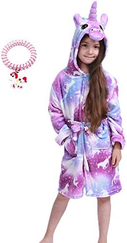 Kids Soft Bathrobe Unicorn Fleece Sleepwear Comfortable Loungewear