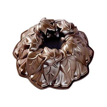 Nordic Ware 85948 Harvest Leaves Bundt Cake Pan, One Size, Bronze