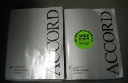2008 2009 Honda Accord Service Repair Shop Manual Set (2 volume set)