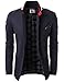 H2H Men's Dress Floral Suit Notched Lapel Slim Fit Stylish Blazer Navy US M/Asia L (KMOBL01)