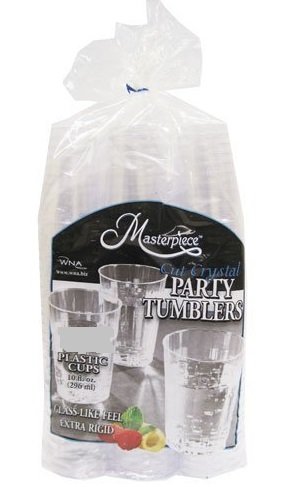 WNA Masterpiece 557405 Crystal Cut Party Tumblers 10 Ounce Plastic Cups 150 Pieces (2 Pack)