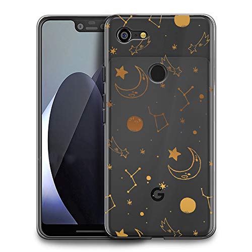 HelloGiftify Google Pixel 3XL Case, Golden Horoscope TPU Soft Gel Protective Case for Google Pixel 3XL