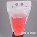 Zicome Reclosable Stand Up Drinks Pouches Bags with Plastic Flexible Straws, Set of 50