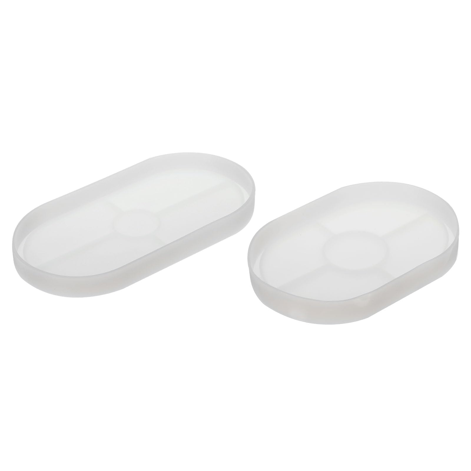 M METERXITY 2 Pack Silicone Planter Mould - DIY Oval Pallet Tray Moulds Jewellery Trinkets Store Plates Mould Apply to Offices Decorations (White)