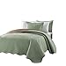 Chezmoi Collection Mesa 3-Piece Oversized Reversible Bedspread Coverlet Set (King, Sage/Taupe)