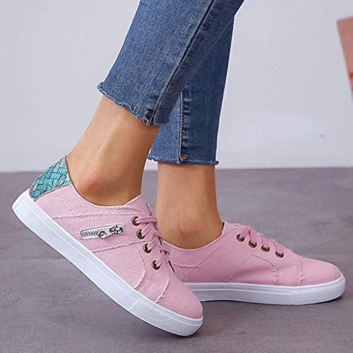 POPNINGKS Athletic Running Walking Shoes for Women Loafers Slip On Flats Espadrilles Shoes Tennis Trainer Sneakers Size 5-9 Pink - Thumbnail 5