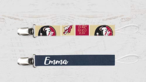 Fsu Personalized Pacifier Clip Fsu Baby Gift Fsu Baby Shower