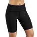 ODODOS Women's Yoga Short Tummy Control Workout Running Athletic Non See-Through Yoga Shorts with Hidden Pocket,Black,Large