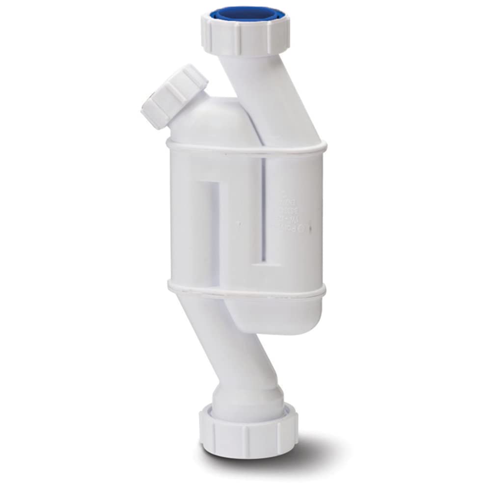 WST1 | Polypipe 32mm Straight Through Trap (1 Cleaning Eye) in White