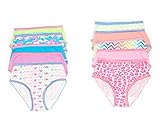 Trimfit Girls' 100% Cotton Tagless Colorful Assorted Panties 10-Pack