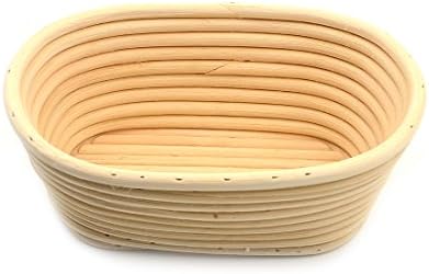 AngelaKerry 1pcs 21x15x8cm (0.8x0.6x0.3 inch) Banneton Brotform Oval Bread Proofing Basket Handmade