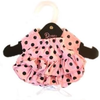 Sanitary Pants For Dogs - Pink With Black Polka Dots (5- XL (REAR GIRTH 21"-27"))
