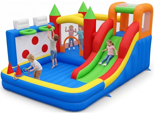 Ultimate Toddler Bounce House with 2 Trampoline Zones & Slide – Indoor/Outdoor